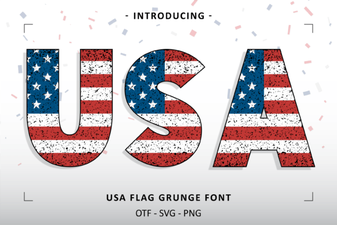 Grunge Usa Flag Font for Bold Design Projects