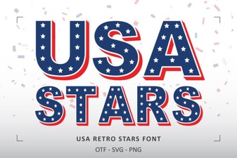 Retro Stars Font for Vintage Usa Design Projects